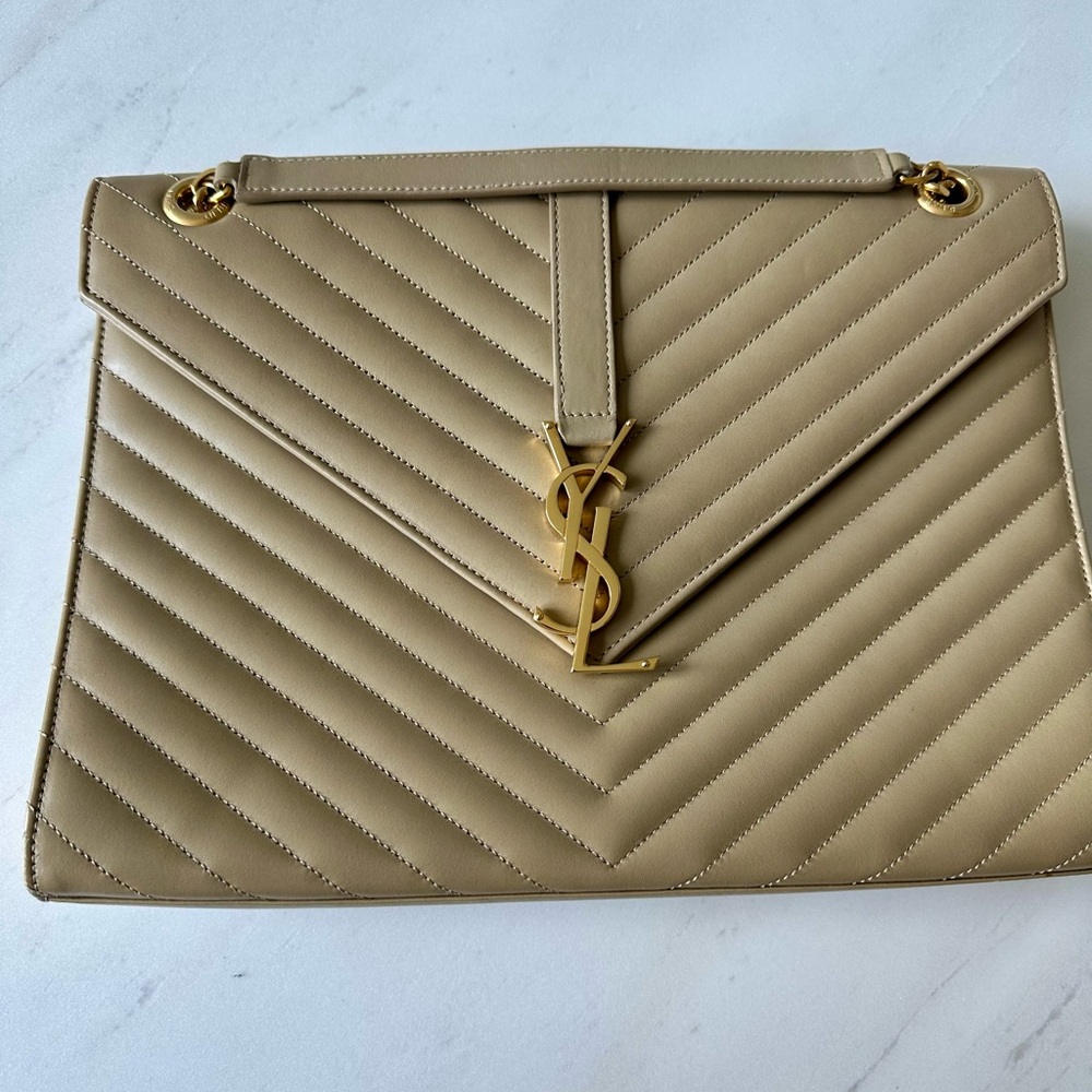 Yves Saint Laurent Tan Women's Bag - Large Monogram Matelas